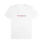 Givenchy Röd Logo Print T-Shirt White, Herr