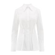Givenchy Vit Bomullsskjorta med Spetsig Krage White, Dam