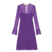 Gucci siden chiffong midi klänning Purple, Dam