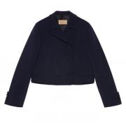 Gucci Mohair Cropped Jacka Blue, Dam