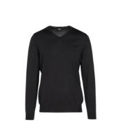 Hugo Boss Stickat med V-ringning Black, Herr