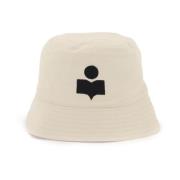 Isabel Marant Broderad Logo Bucket Hat Beige, Dam