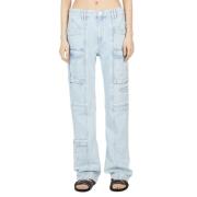 Isabel Marant Vintage Faded Straight Jeans Blue, Dam