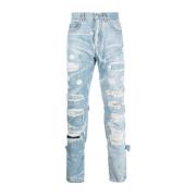 John Richmond Slim Fit Jeans i 100% bomull med slitna detaljer Blue, H...