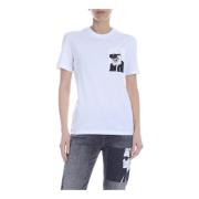 Karl Lagerfeld Legend Pocket T-shirt i Vit White, Dam