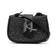 Karl Lagerfeld Rhinestone Liten Denimväska Gray, Dam