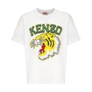 Kenzo Vit Tigertryck T-shirt White, Herr