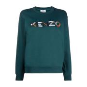 Kenzo Tränings T-shirt, Smaragdgrön, Sportig Stil Green, Dam