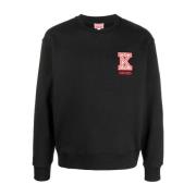 Kenzo Svarta Logo-Patch Sweaters Black, Herr