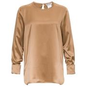 Max Mara Silkesatin Tunika med Monogramknappar Brown, Dam