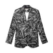 Michael Kors Palm Print Blazer Gray, Dam