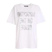 Moschino Vit Inside Out T-Shirt för Kvinnor White, Dam