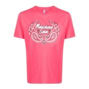 Moschino Rosa Bomullsblandning T-Shirt Uppgradering Pink, Herr