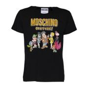 Moschino The Flinstones Multicolor Print T-Shirt Black, Herr