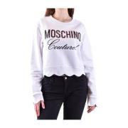 Moschino Vita Ss22 Dam Sweatshirts med Gommino Loafers White, Dam
