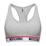 Moschino Kort topp med logotyp Gray, Dam