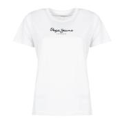 Pepe Jeans Enkel Rundhalsad T-Shirt White, Dam