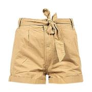 Pepe Jeans Shorts med Hög Midja och Fransad Dragsko Beige, Dam