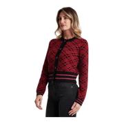 PINKO Jacquard Cardigan i Ansonica Stil Red, Dam