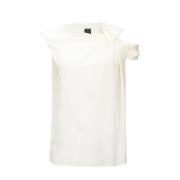 PINKO Tvättad Crepe de Chine Blus White, Dam