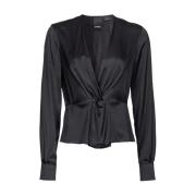 Pinko Silkeblandning Elegans Skjorta Black, Dam