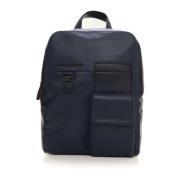 Piquadro Leather rucksack Blue, Herr