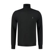 Polo Ralph Lauren Stilfull Herr Turtleneck Stickad Tröja Black, Herr