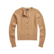 Polo Ralph Lauren Tvärgående Kasmir Cardigan Brown, Dam