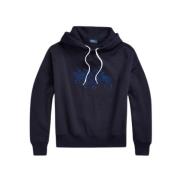 Polo Ralph Lauren Broderad Triple Rider Sweatshirt Blue, Dam