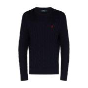 Polo Ralph Lauren Navy Pullover Driver Stickat Blue, Herr