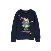 Polo Ralph Lauren Bearcnfleece Stickad Tröja Sweatshirt Blue, Herr