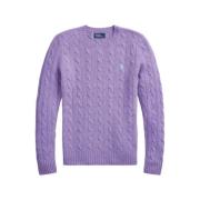 Ralph Lauren Lila Sweaters med Girocollo Trecce Purple, Dam