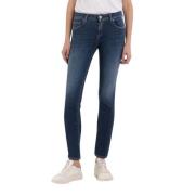 Replay Högmidjade stretchiga slim fit jeans Blue, Dam