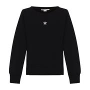 Stella McCartney Applikerad sweatshirt Black, Dam