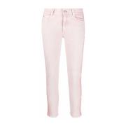 Stella McCartney Rosa Logo Tape Slim Jeans Pink, Dam