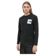 The North Face Långärmad T-shirt med Logo Print Black, Herr