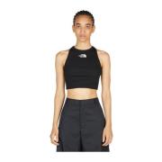 The North Face Bomullsribbad Logo Tanktopp Black, Dam