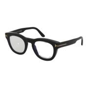 Tom Ford Modig Rund Optisk Glasögon i Svart Black, Unisex