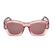 Tom Ford Transparenta Fyrkantiga Solglasögon Pink, Dam