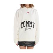 Tommy Hilfiger New Versity Hoodie Beige, Dam