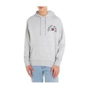 Tommy Hilfiger Reg Arched Logo Hoodie Gray, Herr