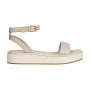 Tommy Hilfiger Rep flatform sandaler Beige, Dam