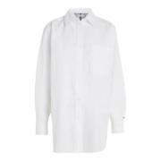 Tommy Hilfiger Oversized Bomullspoplin Skjorta White, Dam