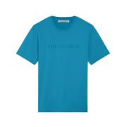 Trussardi Bokstavstryck Bomull T-Shirt Blue, Herr