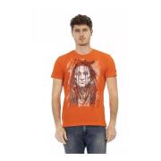 Trussardi Orange Bomull T-shirt med Framsida Tryck Orange, Herr