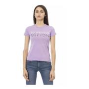Trussardi Lila Bomull Kortärmad T-shirt Purple, Dam