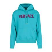 Versace Bomulls sweatshirt med logga Green, Dam