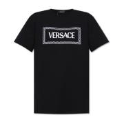 Versace T-shirt med logotyp Black, Dam