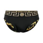 Versace Svarta Barocktryck Briefs Black, Herr