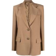 Victoria Beckham Asymmetrisk Dubbellagersjacka Beige, Dam